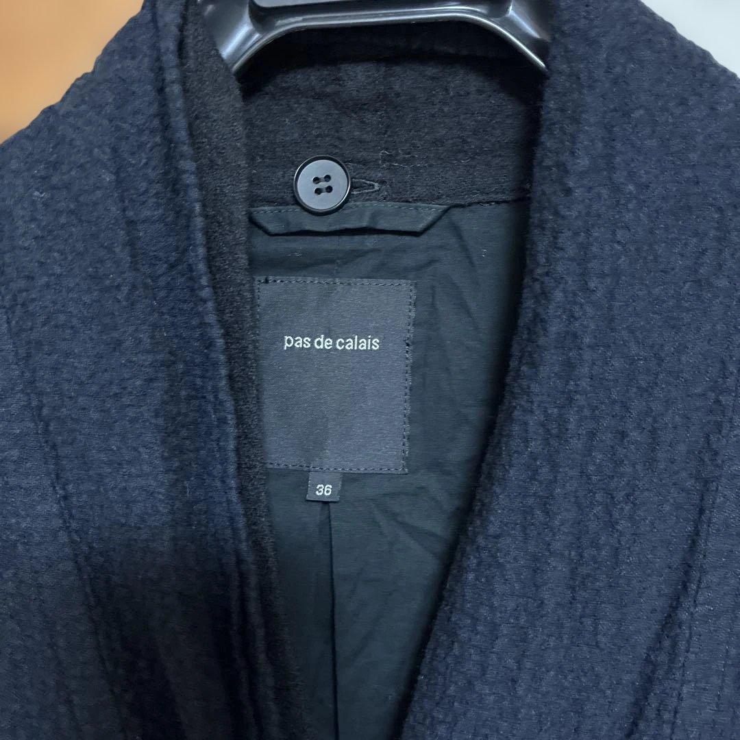 pas de calais ネイビー ロングコート 36