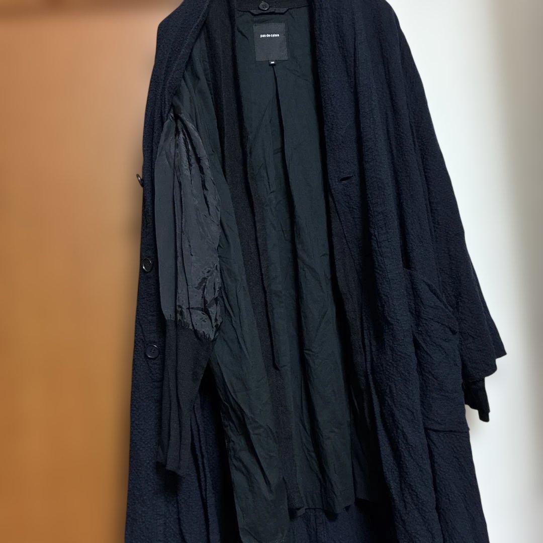 pas de calais ネイビー ロングコート 36