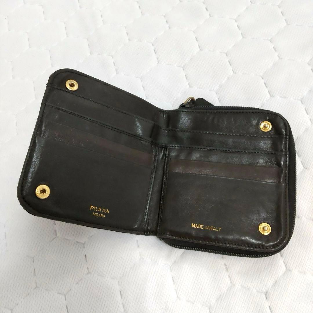 PRADA ブラック キルティング 二つ折り財布