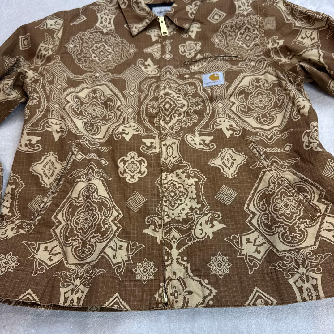 カーハート　総柄　薄手カバーオール　ゴールド金具　Lサイズ　美品