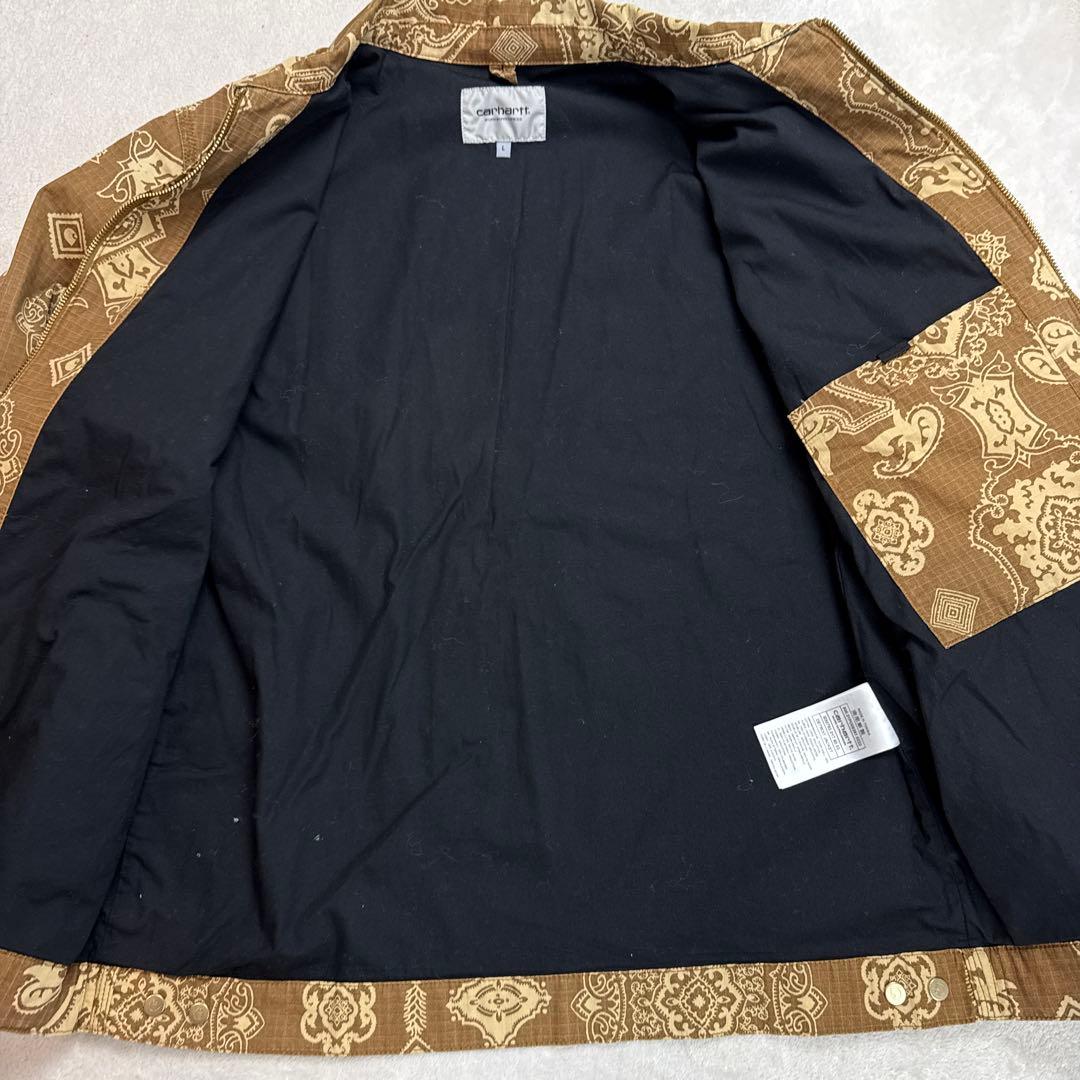 カーハート　総柄　薄手カバーオール　ゴールド金具　Lサイズ　美品