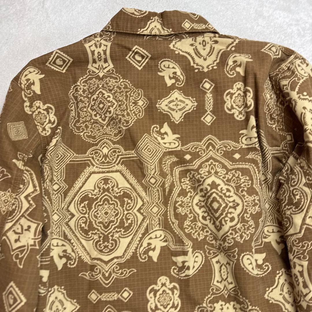 カーハート　総柄　薄手カバーオール　ゴールド金具　Lサイズ　美品