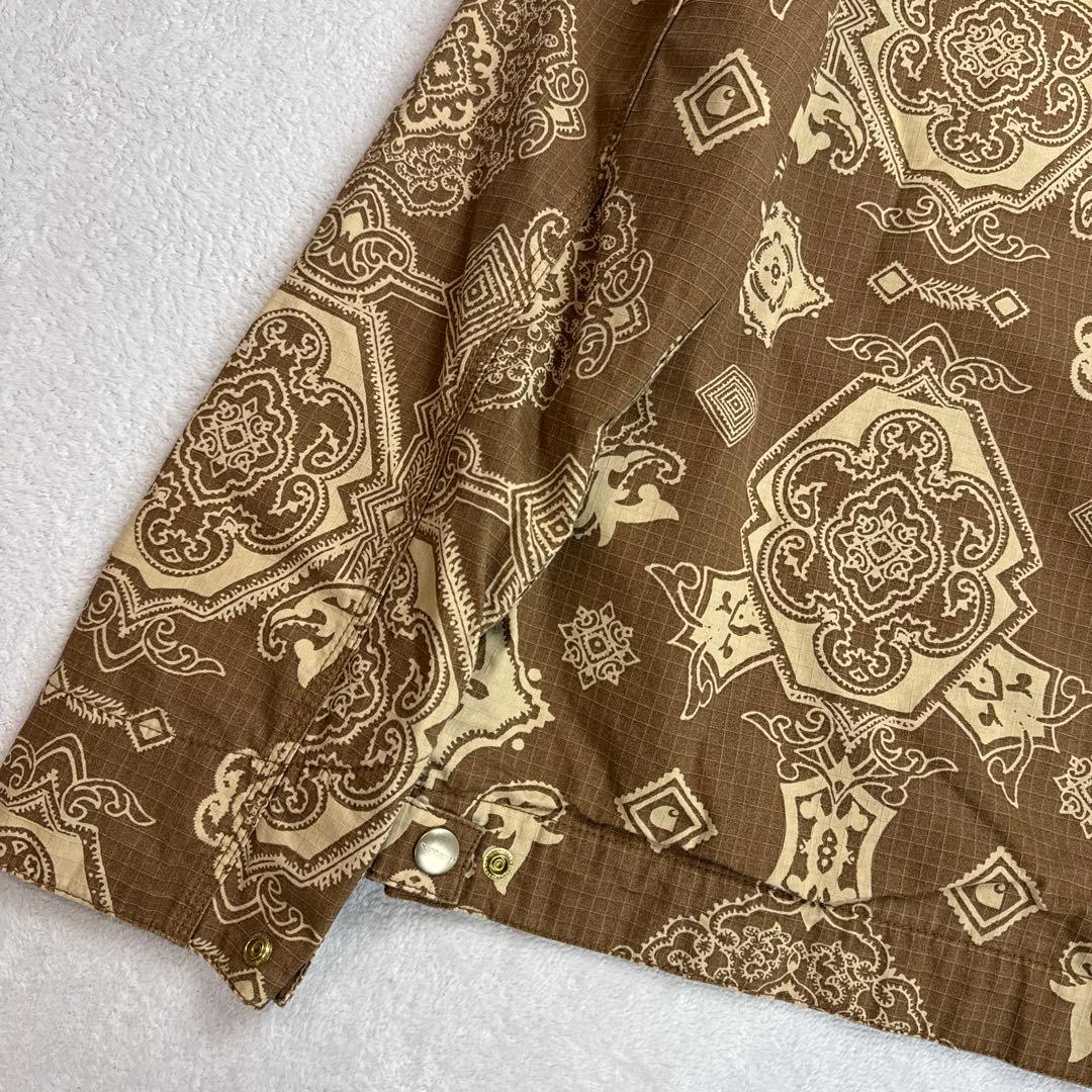 カーハート　総柄　薄手カバーオール　ゴールド金具　Lサイズ　美品
