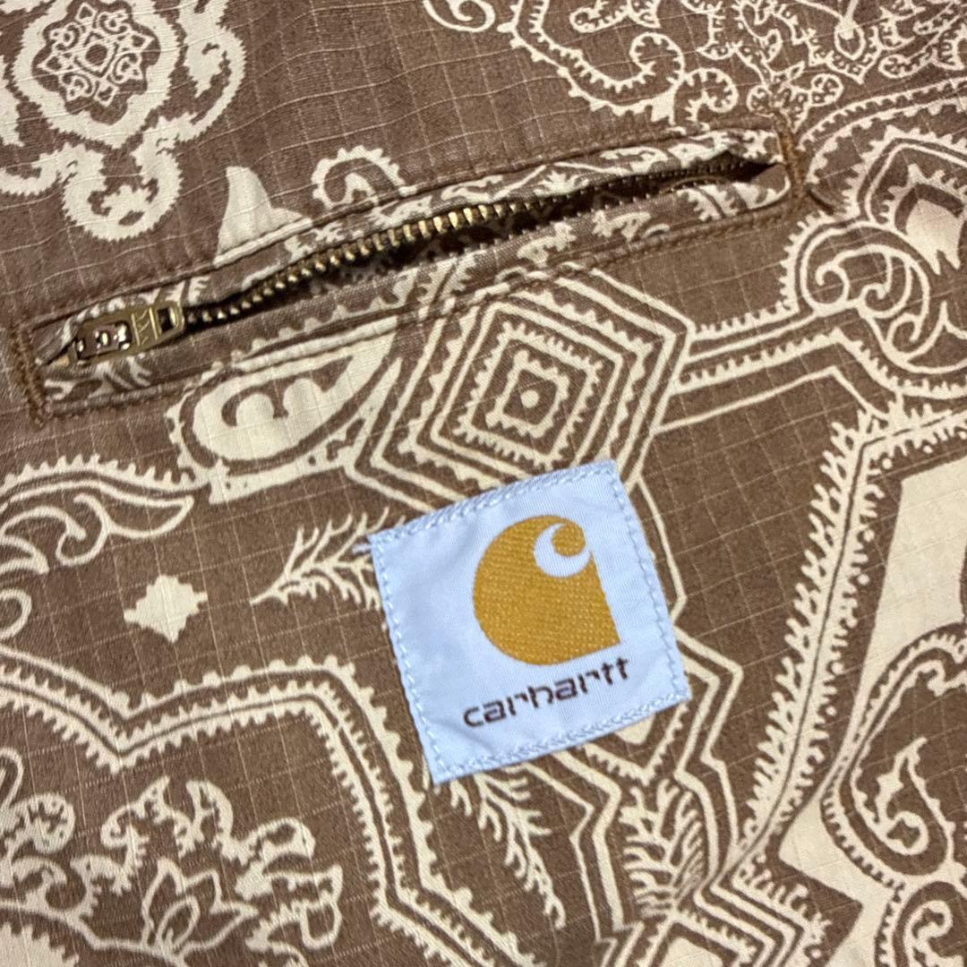 カーハート　総柄　薄手カバーオール　ゴールド金具　Lサイズ　美品