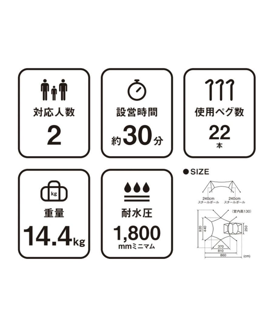  peak ランドネスト S テントタープセット