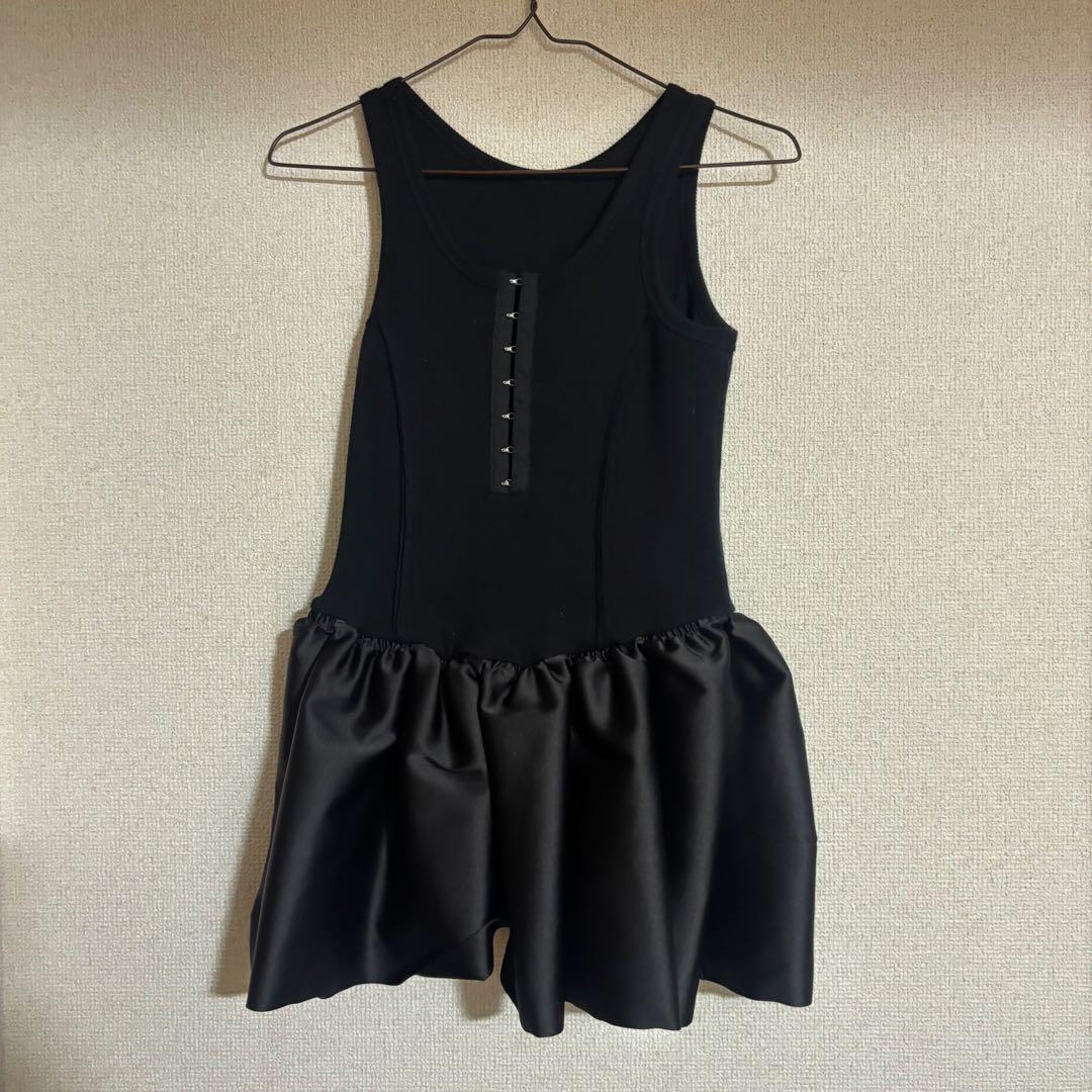 トップス Satin Combination Peplum Tank Top