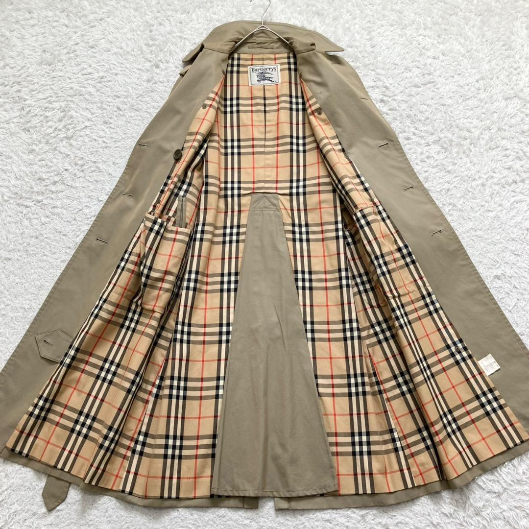 バーバリー トレンチコート ノバチェック ロング ベルト Aライン ベージュ S
