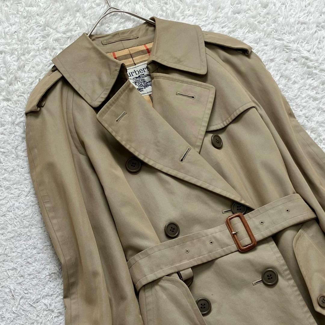 バーバリー トレンチコート ノバチェック ロング ベルト Aライン ベージュ S