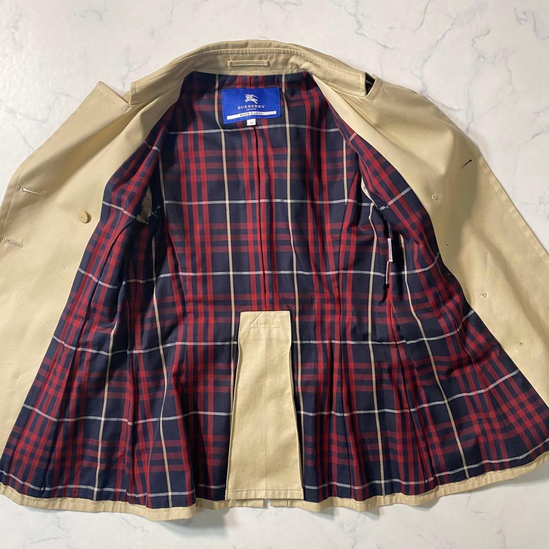 【美品】バーバリーブルーレーベル　トレンチコート　ノバチェック　ベルト　ベルト付