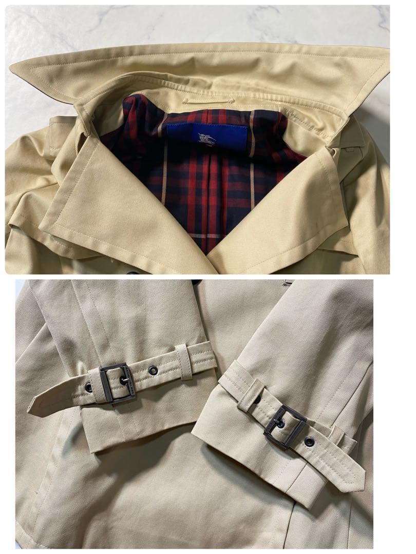 【美品】バーバリーブルーレーベル　トレンチコート　ノバチェック　ベルト　ベルト付