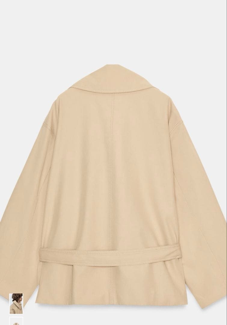 完売品⭐︎未使用ZARA ショートトレンチコート M-Lライトゴールデンブラウン⭐︎
