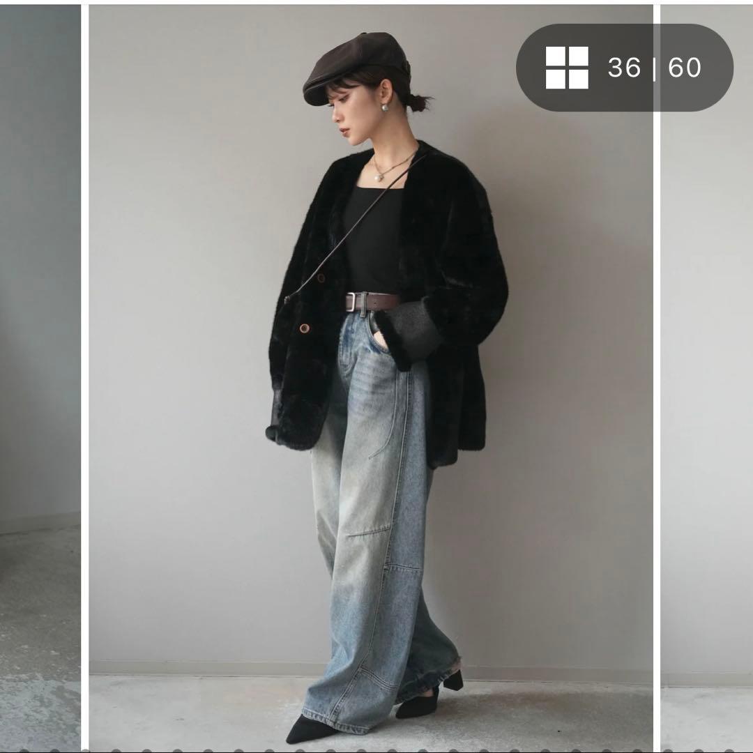最終SALE♡ lumiere ベルト付き　カーブデニム