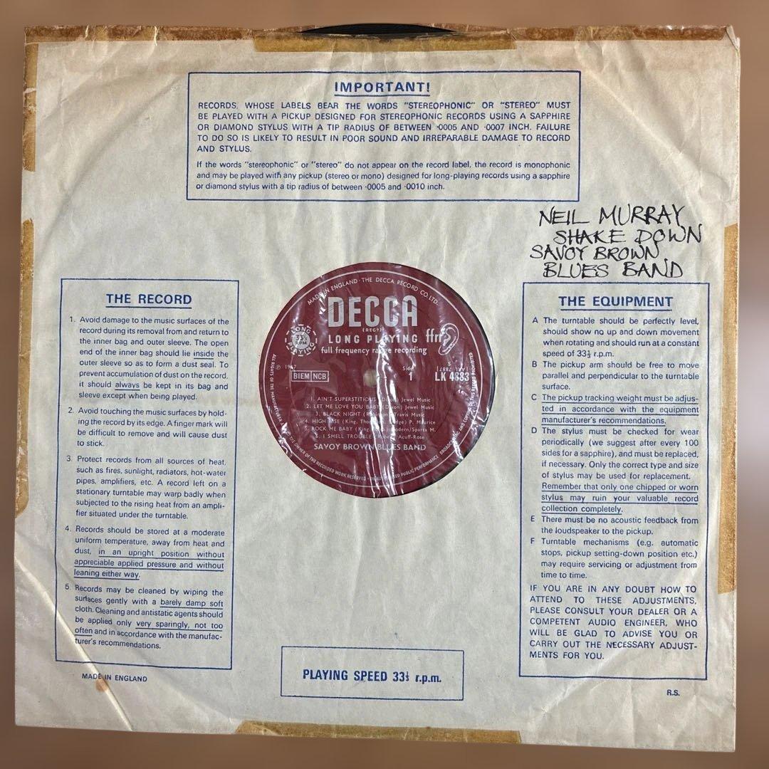 サヴォイブラウン 名盤 レコード シェィクダウン UKオリジナルモノ盤
