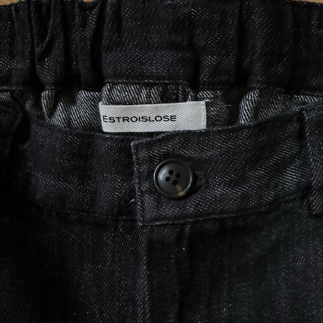 ESTROISLOSE. EB 23404 綿　麻混　黒のデニムパンツ