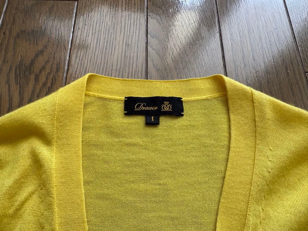 【美品】ドゥロワー　カシミヤカーディガン　イエロー size1
