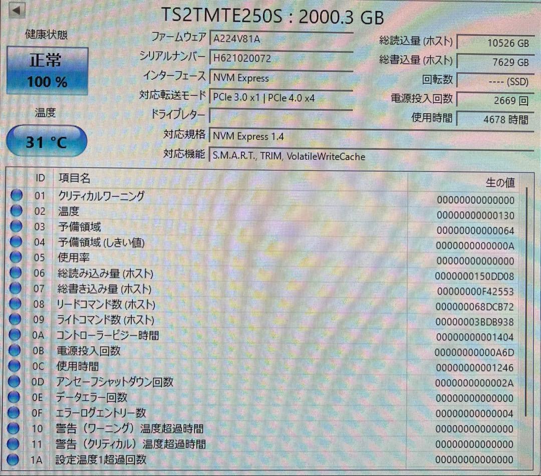 トランセンド ssd 2TB TS2TMTE250S