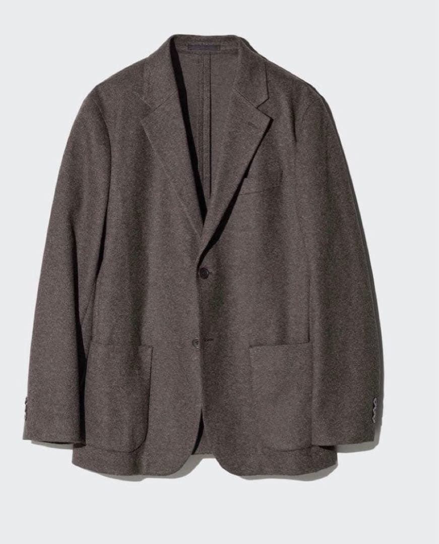 【新品未使用】UNIQLO ブラッシュドジャージージャケット　L ダークブラウン