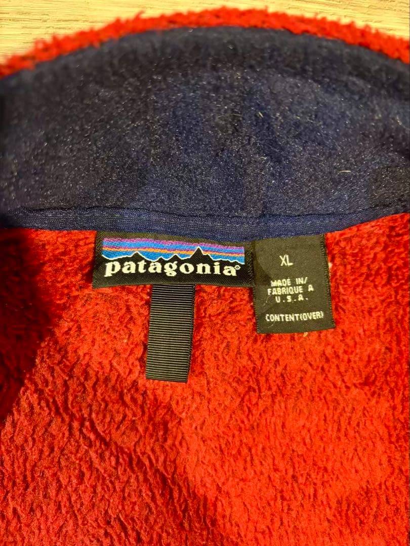 408 【USA製】Patagonia Rシリーズ フリースベスト レッド XL