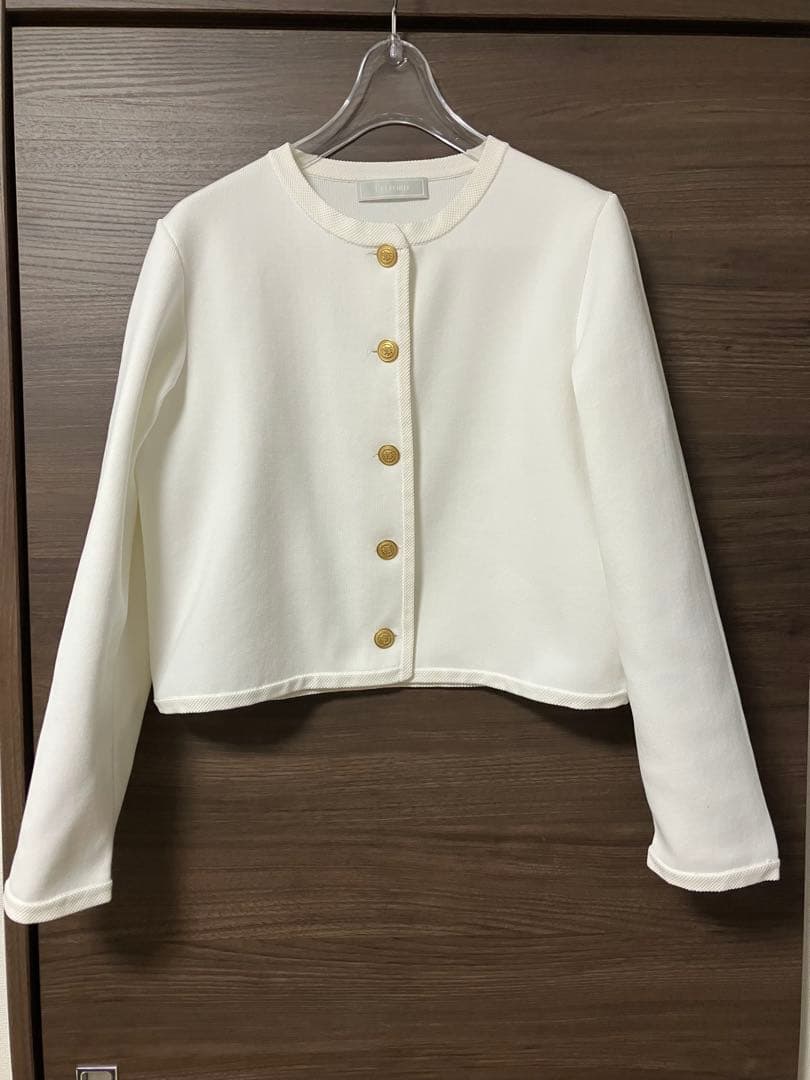 CELFORDセルフォード♪パイピングデザイン総針カーディガン OWHT