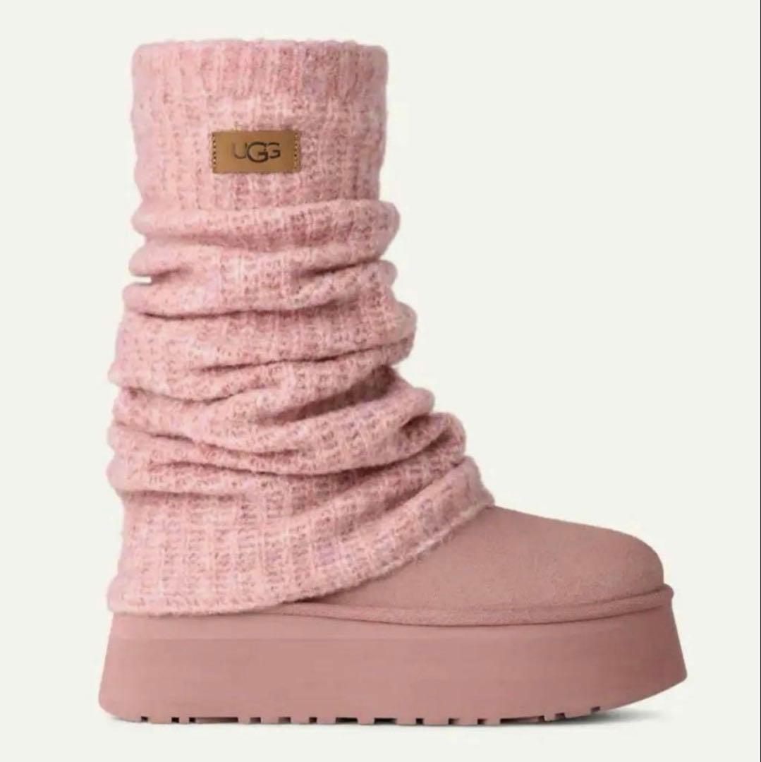 【海外限定】ugg ピンク　ミニディッパー　レッグウォーマー　ラッピング付き
