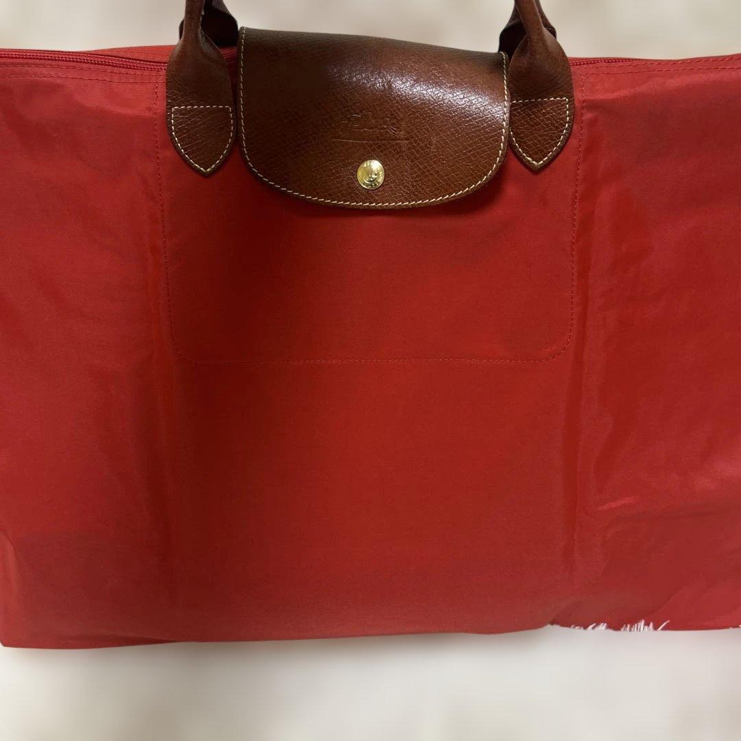 【良品】ロンシャン ボストンバッグ プリアージュ XL 大容量 レッド