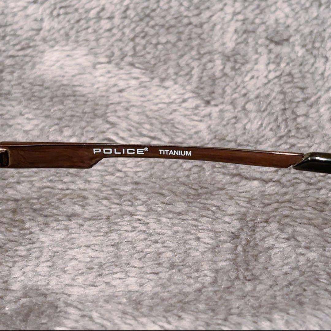 良品 POLICE STORM SPL743J サングラス チタン ブラウン