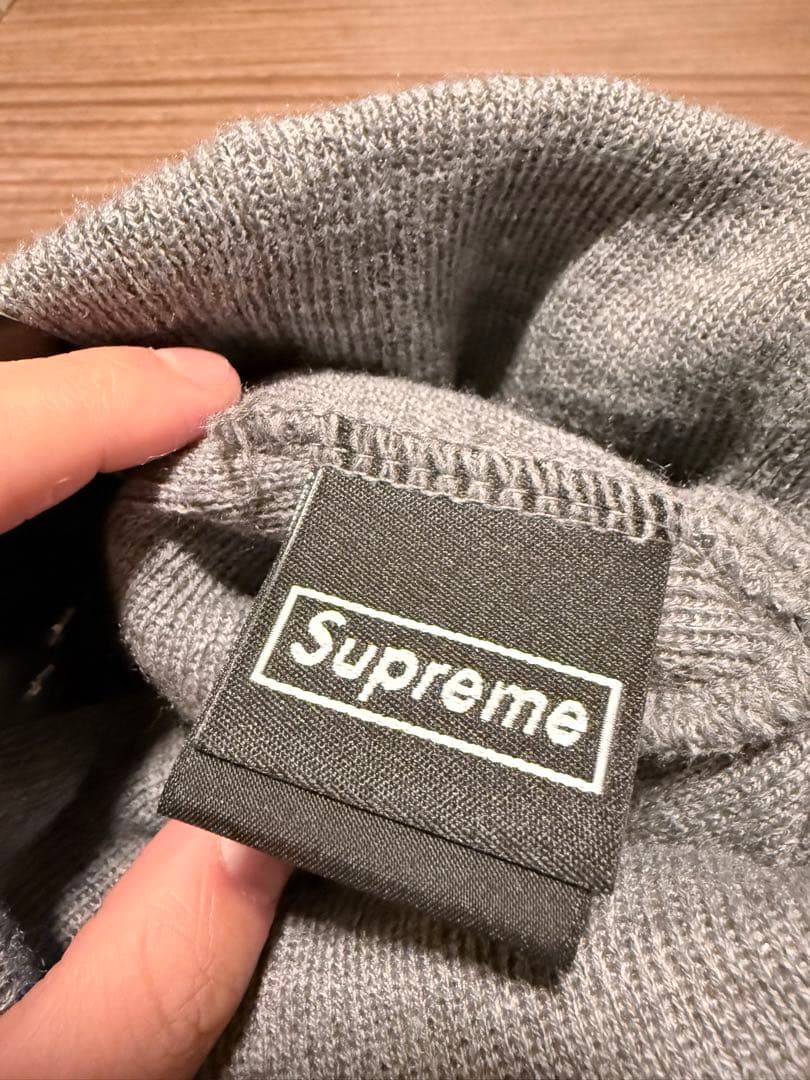 帽子 Supreme x new era box logo beanie grey