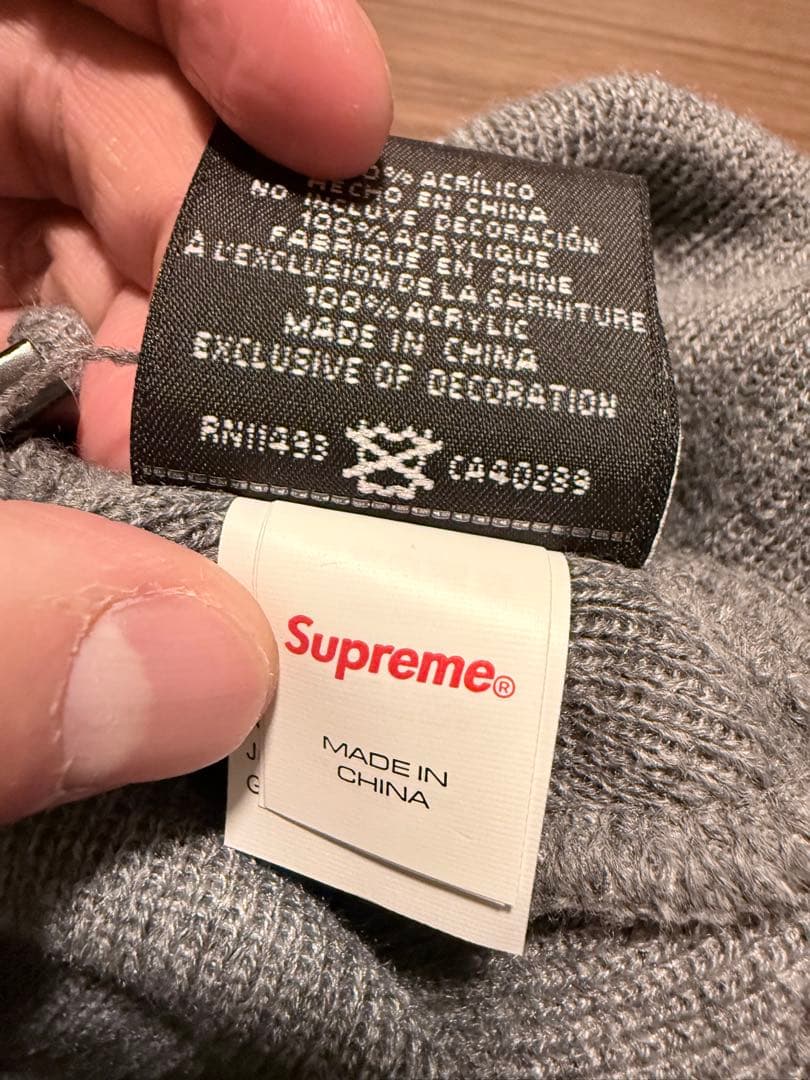 帽子 Supreme x new era box logo beanie grey