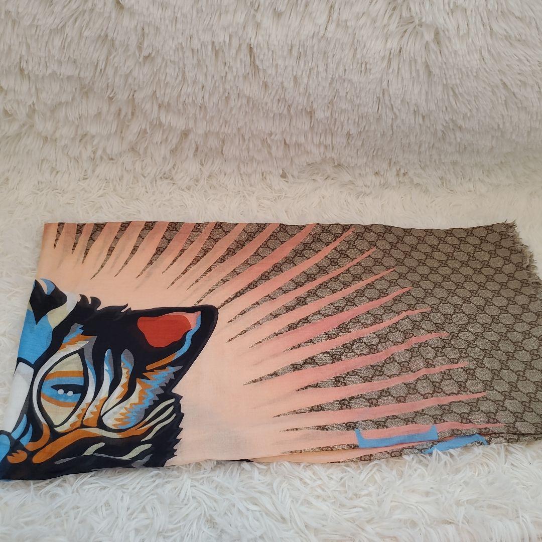 ⭐未使用級激レア⭐GUCCI　アングリーキャット　gg　大判スカーフ　ストール