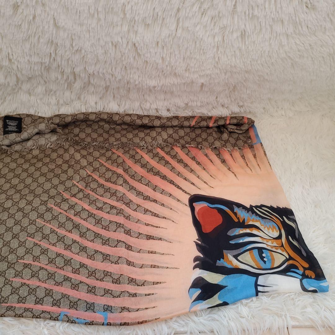 ⭐未使用級激レア⭐GUCCI　アングリーキャット　gg　大判スカーフ　ストール