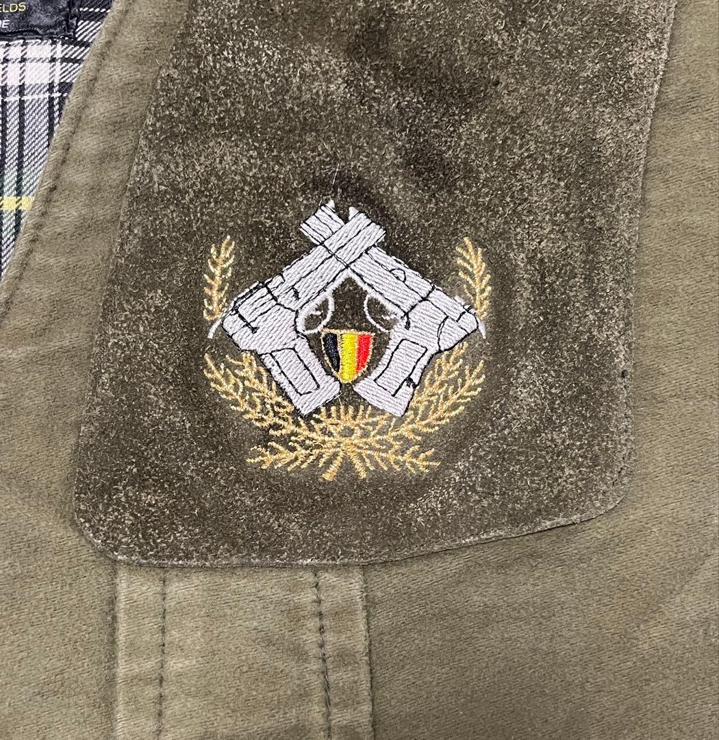 90s イングランド製 Barbour バブアー ハンティングベスト 刺繍