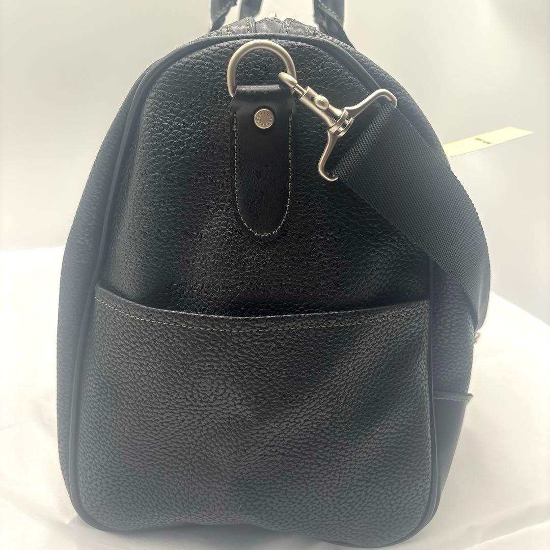 [美品] ピエールカルダン× エース　ボストンバッグ　2way シボ革　黒