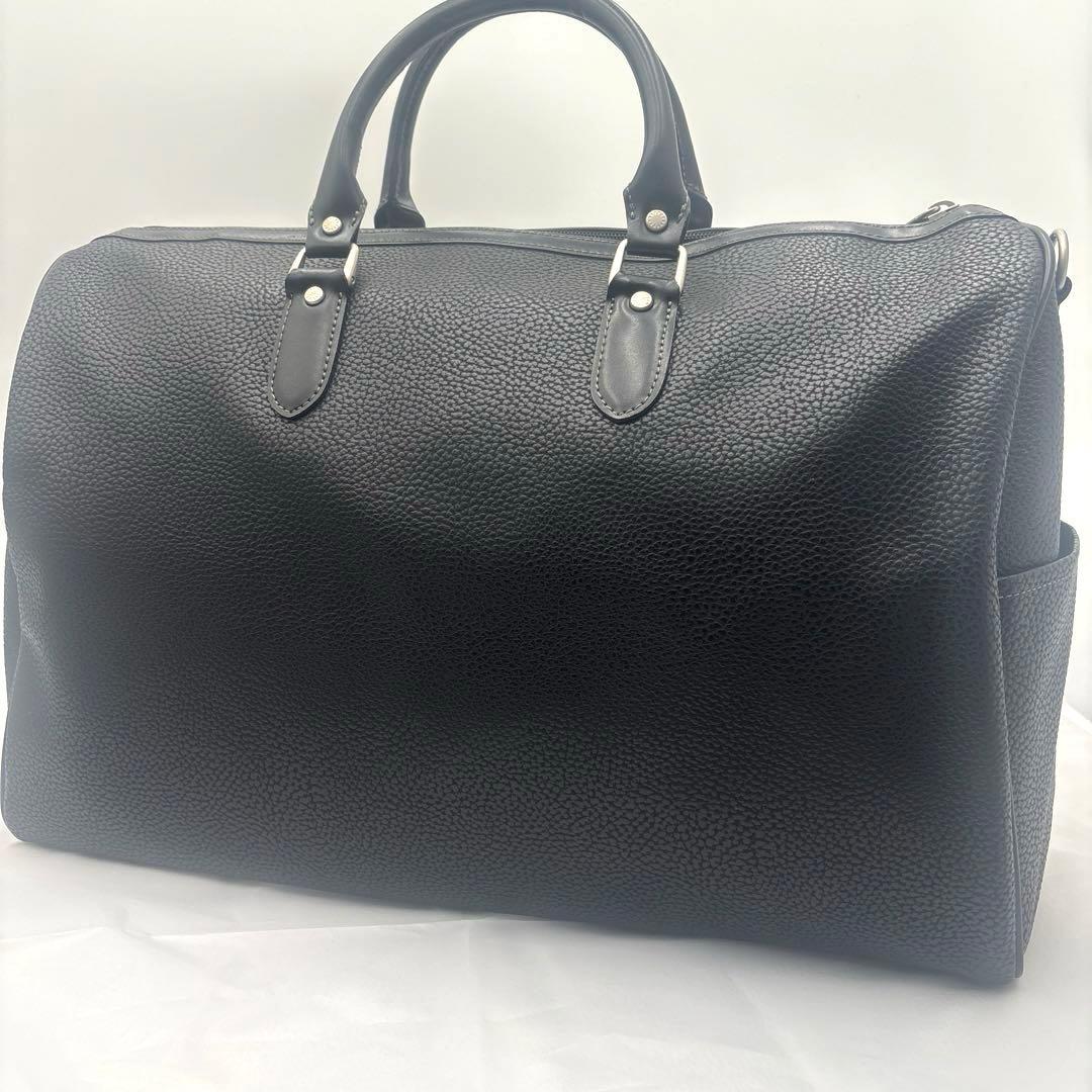 [美品] ピエールカルダン× エース　ボストンバッグ　2way シボ革　黒