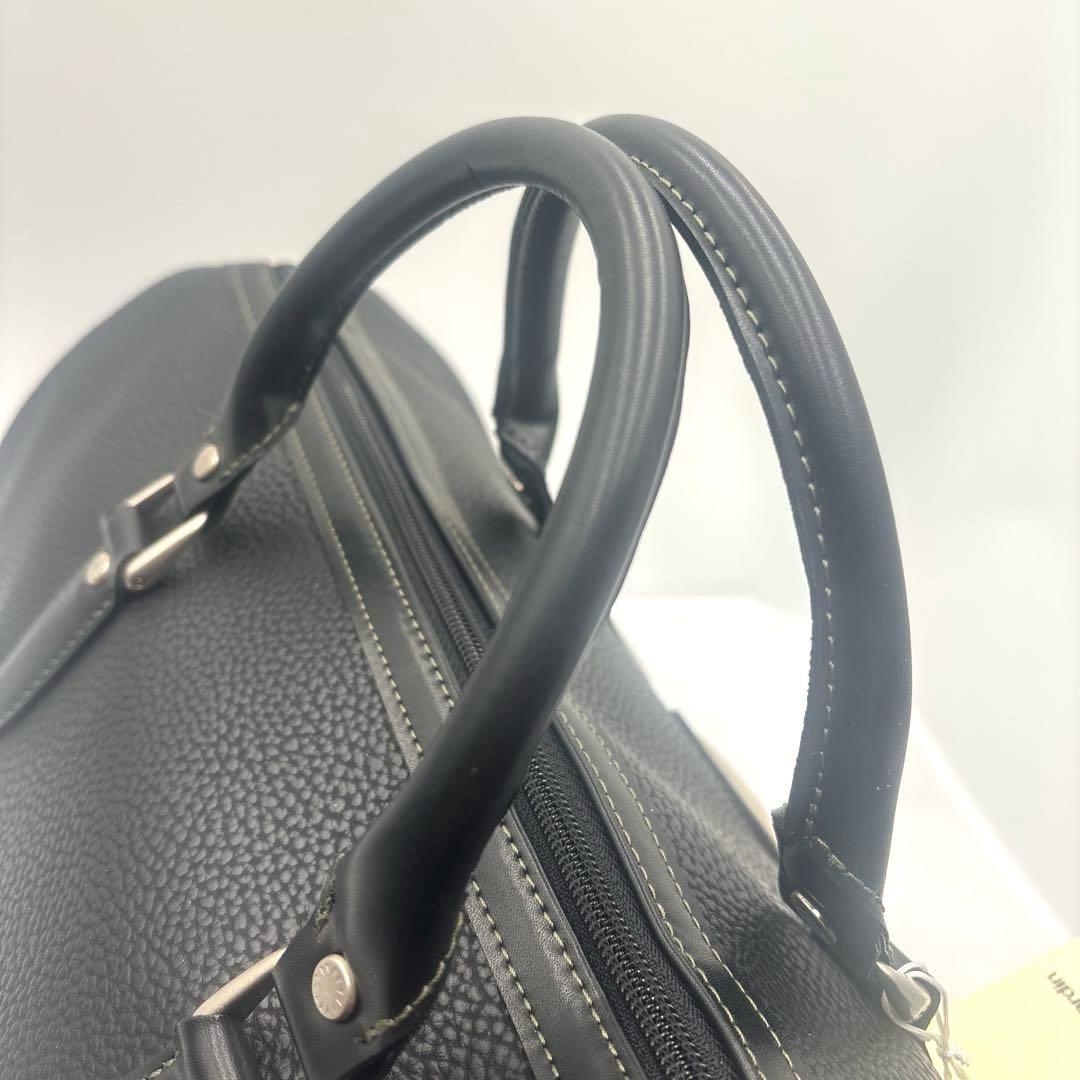 [美品] ピエールカルダン× エース　ボストンバッグ　2way シボ革　黒