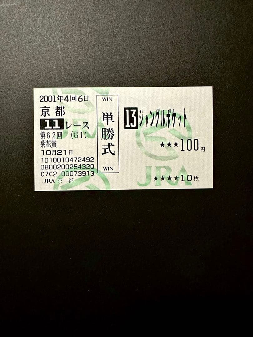 ￼ 2001年 日本ダービー ￼ジャングルポケット レプリカゼッケン