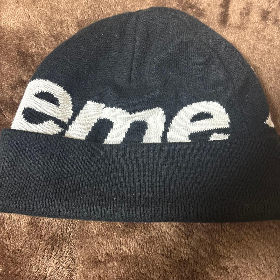 Supreme ビックロゴ　ビーニー黒