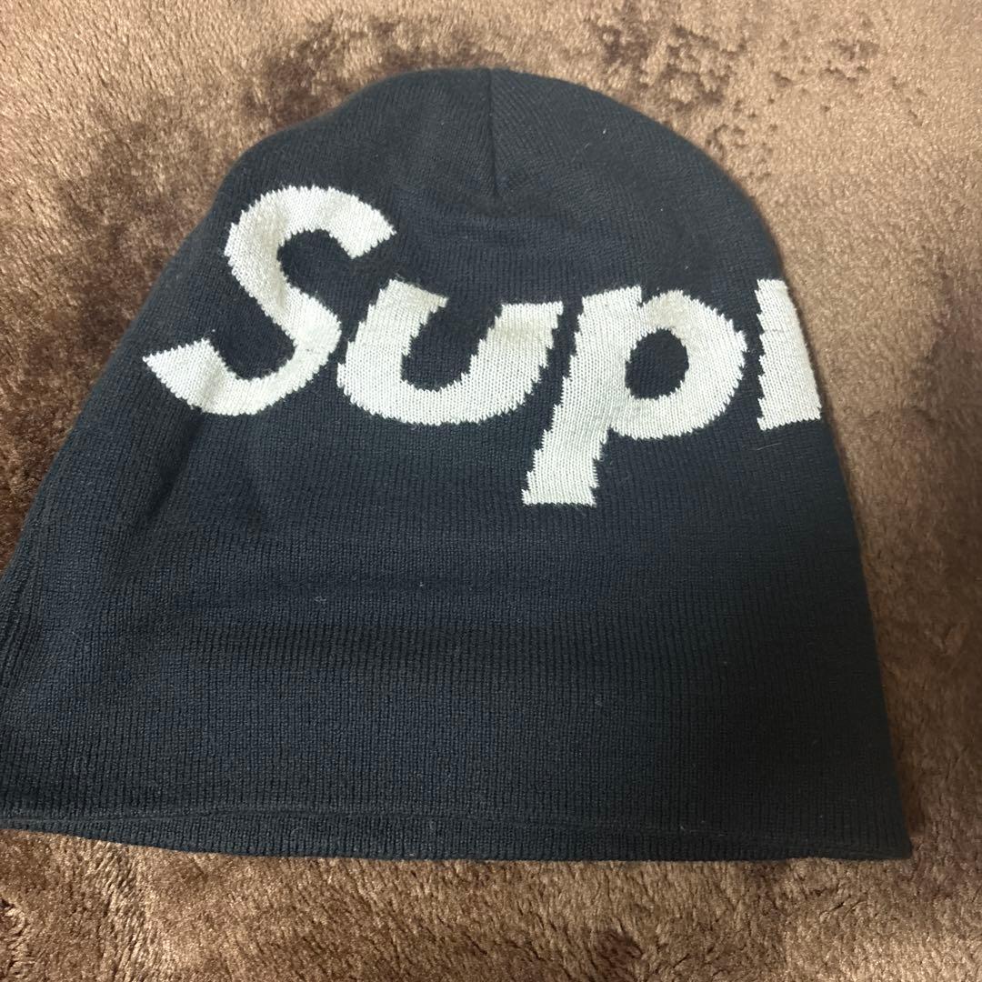 Supreme ビックロゴ　ビーニー黒
