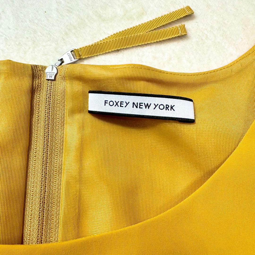 未使用 フォクシー FOXEY NEW YORK 半袖 ワンピ 美ライン 38
