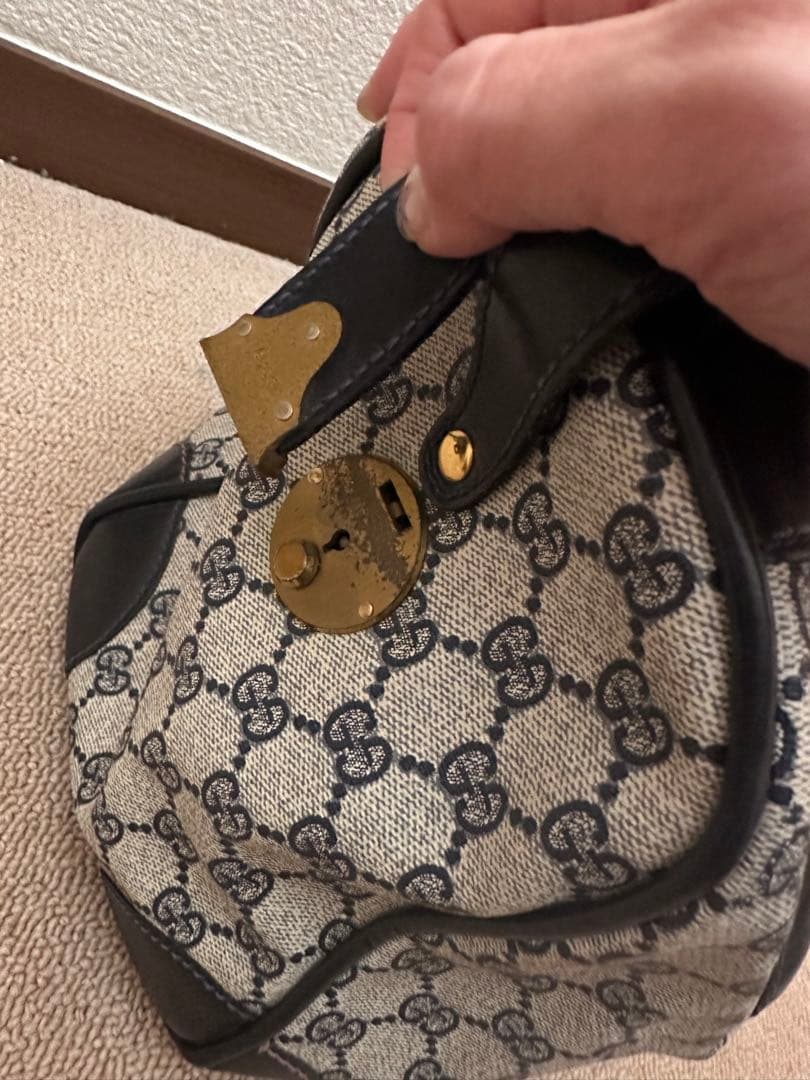 a*様 Gucci ボストンバッグ キャンバス・レザー　希少 オールドグッチ