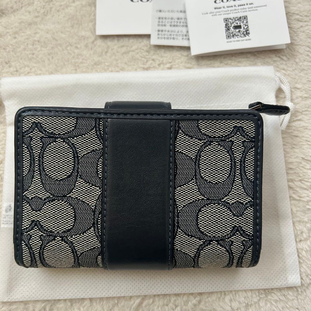 まめたろう 2点 COACH 二つ折り財布 ネイビー
