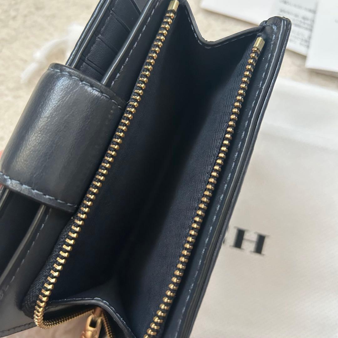 まめたろう 2点 COACH 二つ折り財布 ネイビー