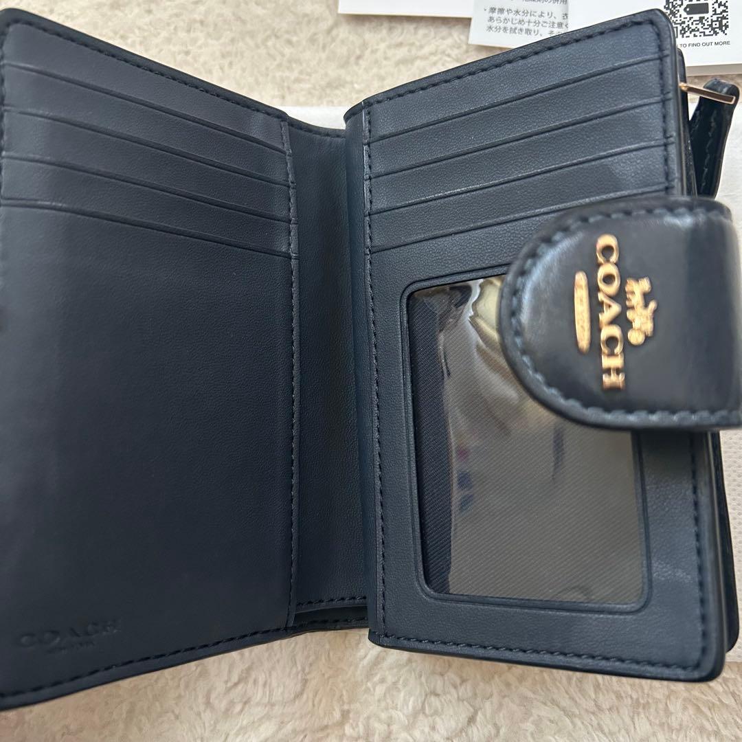まめたろう 2点 COACH 二つ折り財布 ネイビー