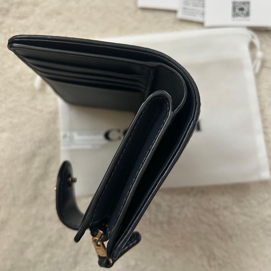 まめたろう 2点 COACH 二つ折り財布 ネイビー