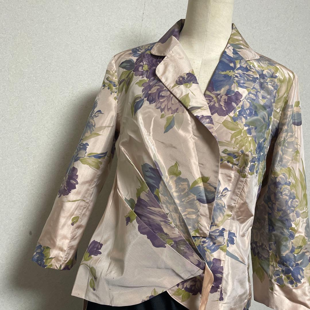 MaxMara フラワープリント シルク花柄ラップジャケット