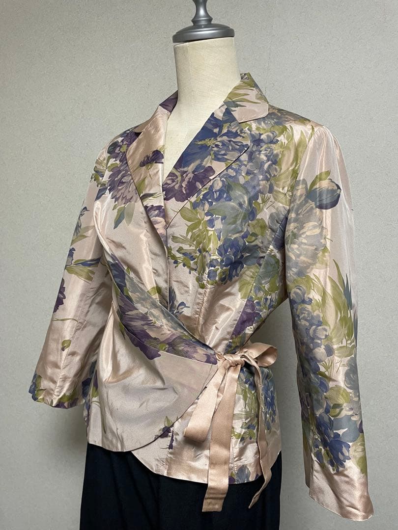 MaxMara フラワープリント シルク花柄ラップジャケット
