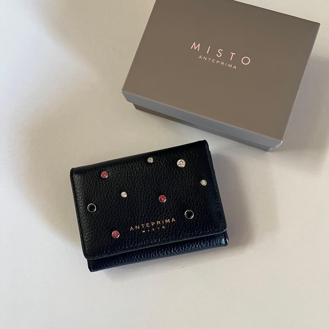 ANTEPRIMA MISTO 黒 三つ折り財布 ビジュー