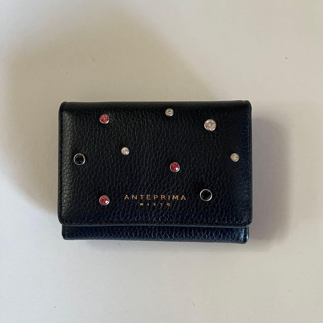 ANTEPRIMA MISTO 黒 三つ折り財布 ビジュー