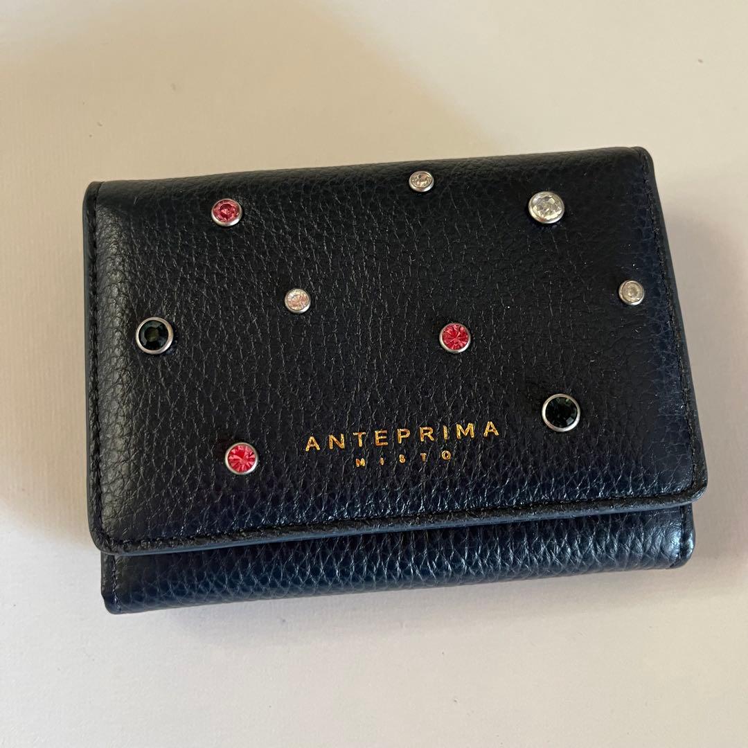 ANTEPRIMA MISTO 黒 三つ折り財布 ビジュー