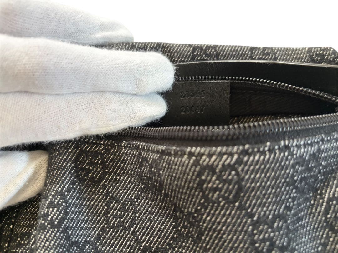 【美品】GUCCI グッチ GG ボディバッグ キャンバス ブラック レザー