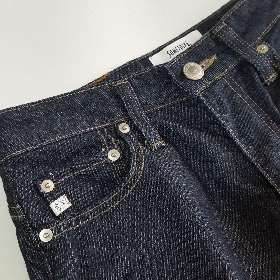 サムシング LISA WIDE ワイド デニムパンツ インディゴ 濃紺 Mサイズ
